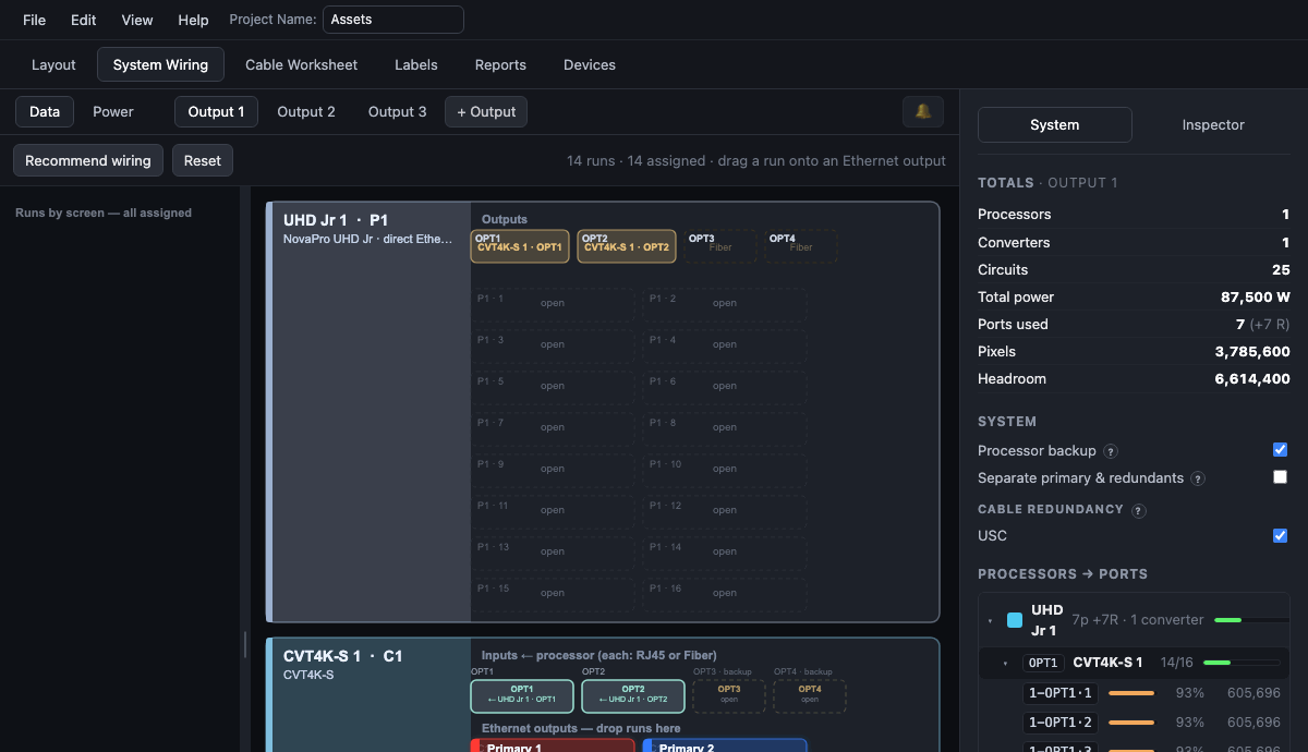Every output, one system